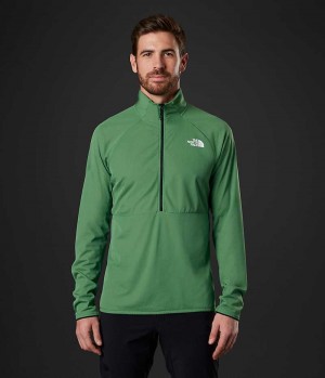 Pulls De Golf The North Face Summit Series FUTUREFLEECE™ LT ½-Zip Homme Vert | FRANCE BKOEC