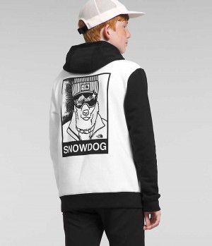 Sweat a Capuche The North Face Camp Fleece Pullover Garcon Blanche Noir | FR XKGOW
