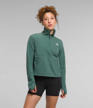 Sweatshirt The North Face Alpine Polartec® 100 ¼-Zip Cowl Femme Vert | PARIS RLZFV