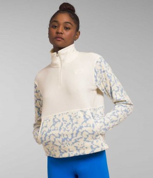 Sweatshirt The North Face Alpine Polartec® 100 ¼-Zip Cowl Femme Blanche | FRANCE FSMJV