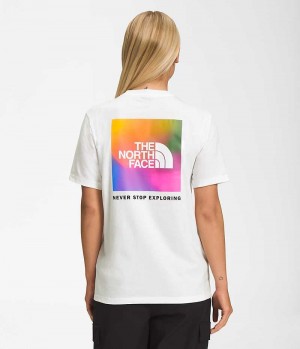 T-Shirt The North Face Corta Sleeve Box NSE Femme Blanche | FRANCE JWKYS
