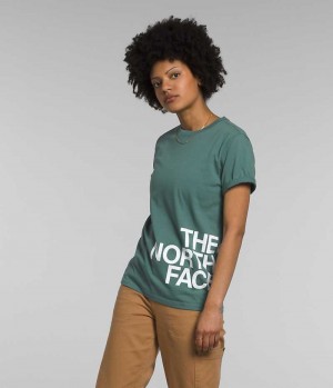 T-Shirt The North Face Corta Sleeve Brand Proud Femme Vert | FRANCE FLPTQ