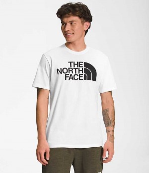 T-Shirt The North Face Corta Sleeve Half Dome Homme Blanche | PARIS NHTSJ