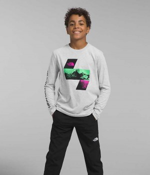 T-Shirt The North Face Long Sleeve Graphique Garcon Grise Clair | FRANCE ARKIS