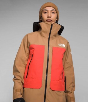 Vestes Isolées The North Face Summit Series Verbier GTX Femme Marron Orange | FRANCE GNYCU