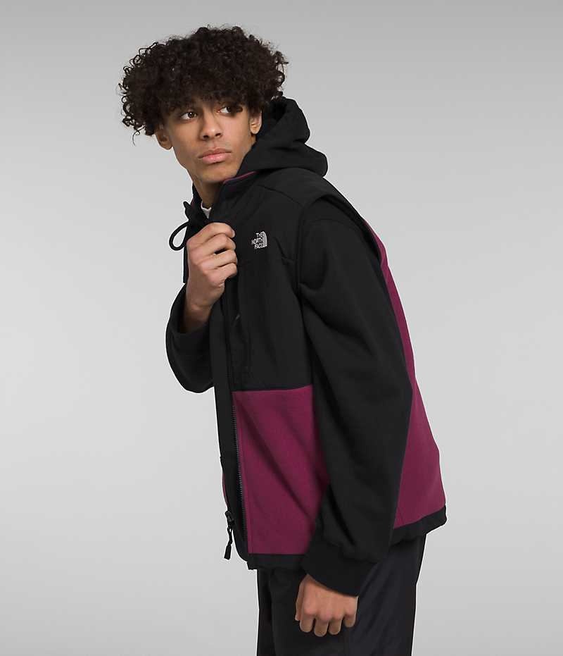 Gilet The North Face Denali Homme Fushia Noir | FRANCE OGWXL