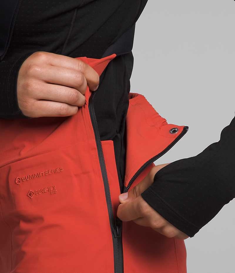 Pantalon Bib The North Face Summit Series Pumori GTX Pro Femme Rouge | FRANCE LPFGA