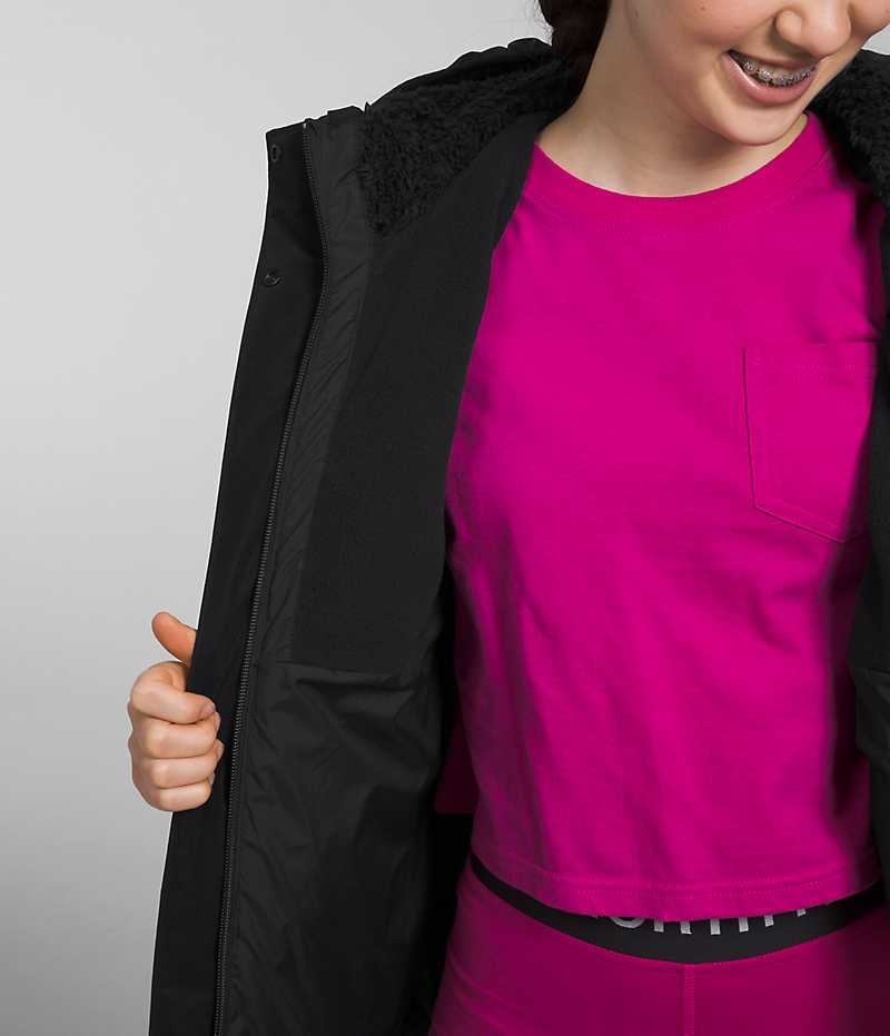 Parka The North Face North Down Fleece-Doublée Fille Noir | PARIS KLOSM