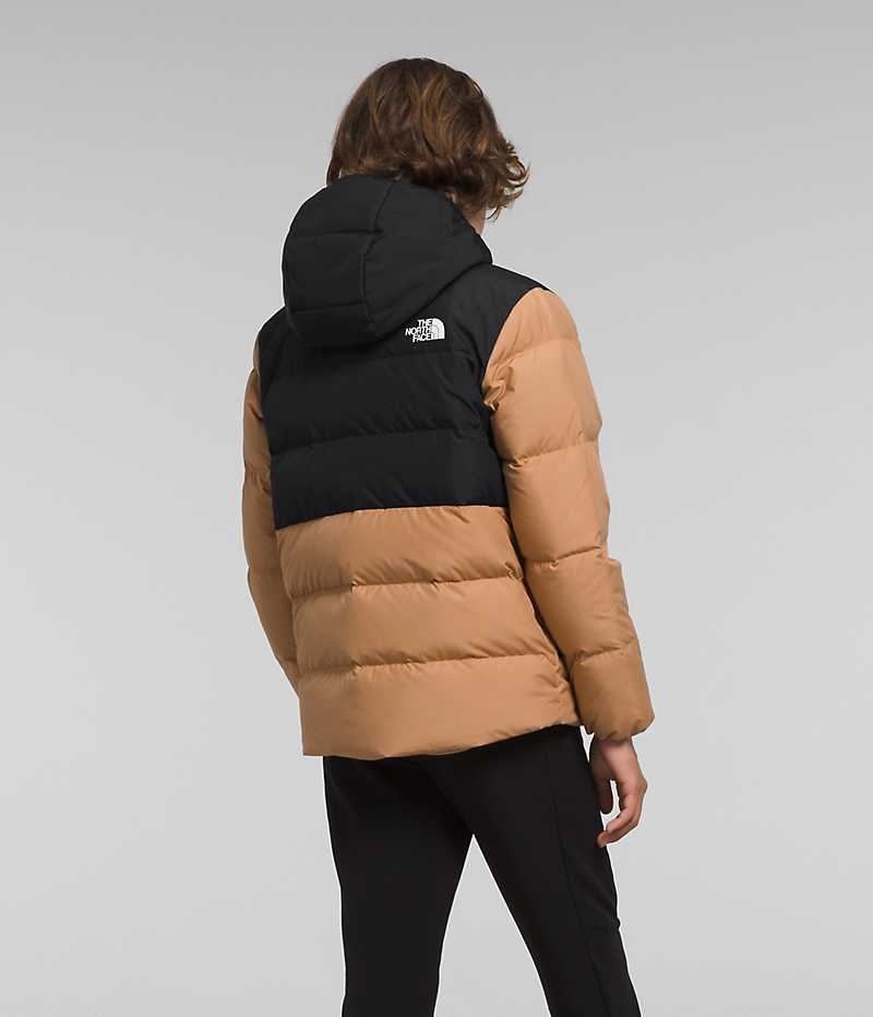 Parka The North Face North Down Fleece-Doublée Garcon Kaki Noir | FRANCE RCNQP