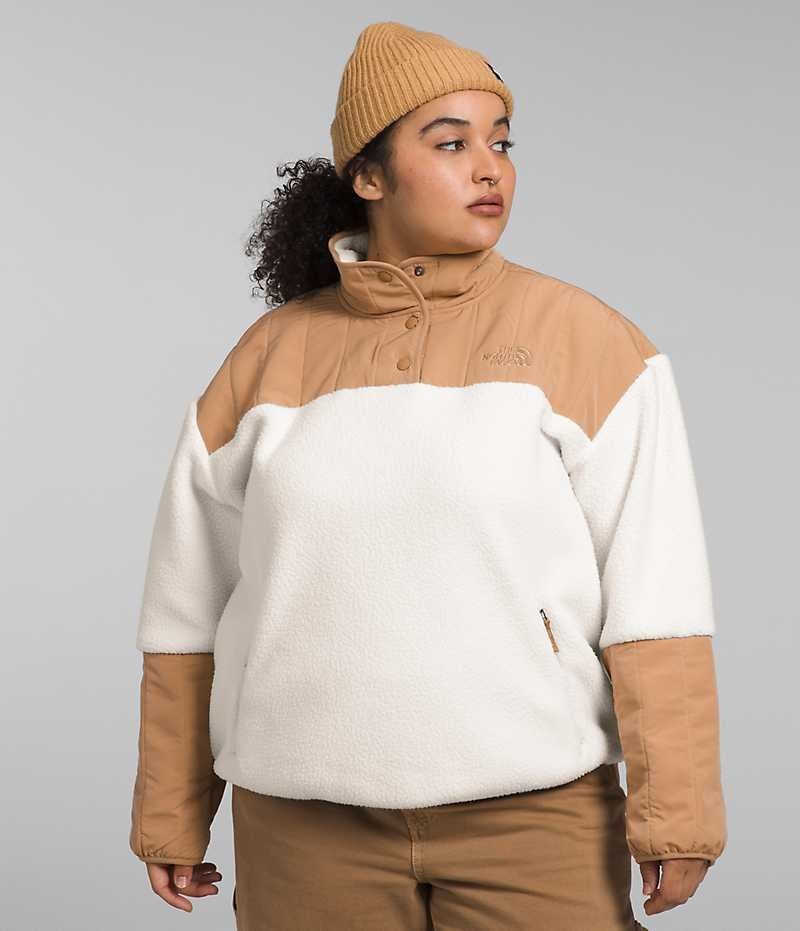 Pulls De Golf The North Face Plus Cragmont Fleece ¼-Snap Femme Blanche | FRANCE EMNXJ