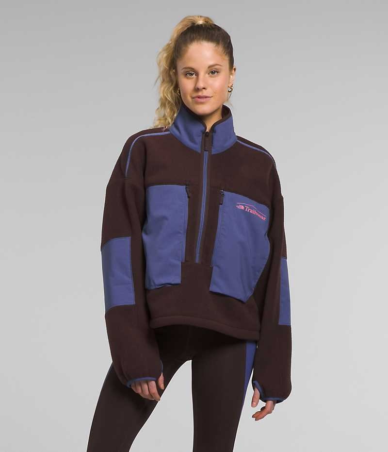 Pulls De Golf The North Face Trailwear Fantasy Ridge Flash ½-Zip Femme Marron Bleu | FR RDUNP