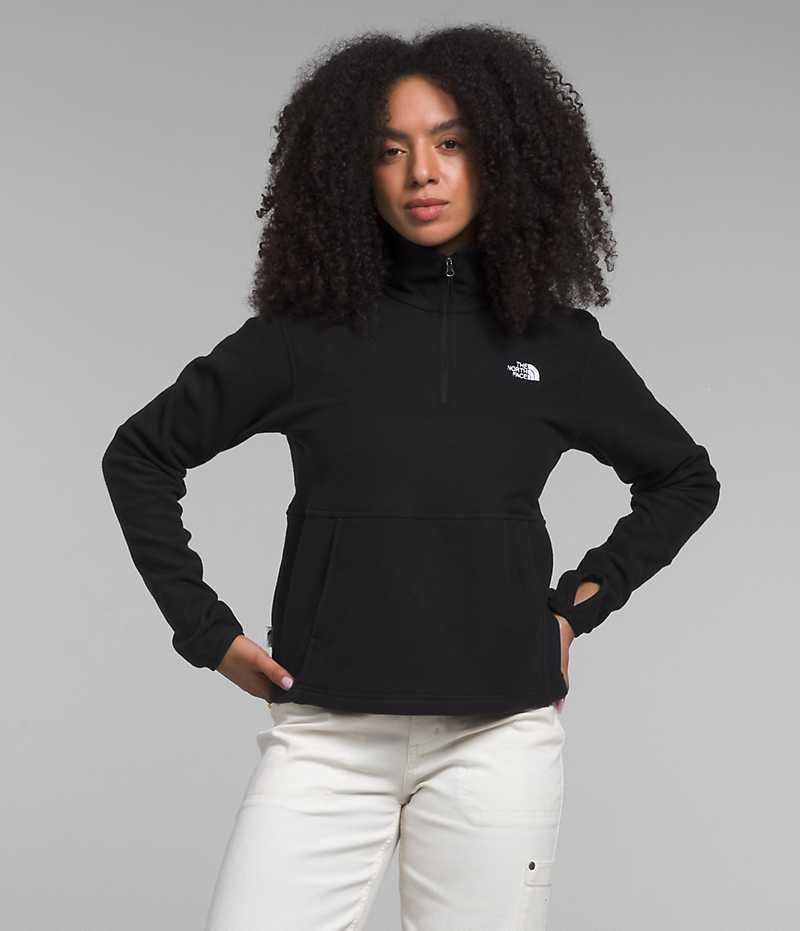 Sweatshirt The North Face Alpine Polartec® 100 ¼-Zip Cowl Femme Noir | FRANCE TNMZX