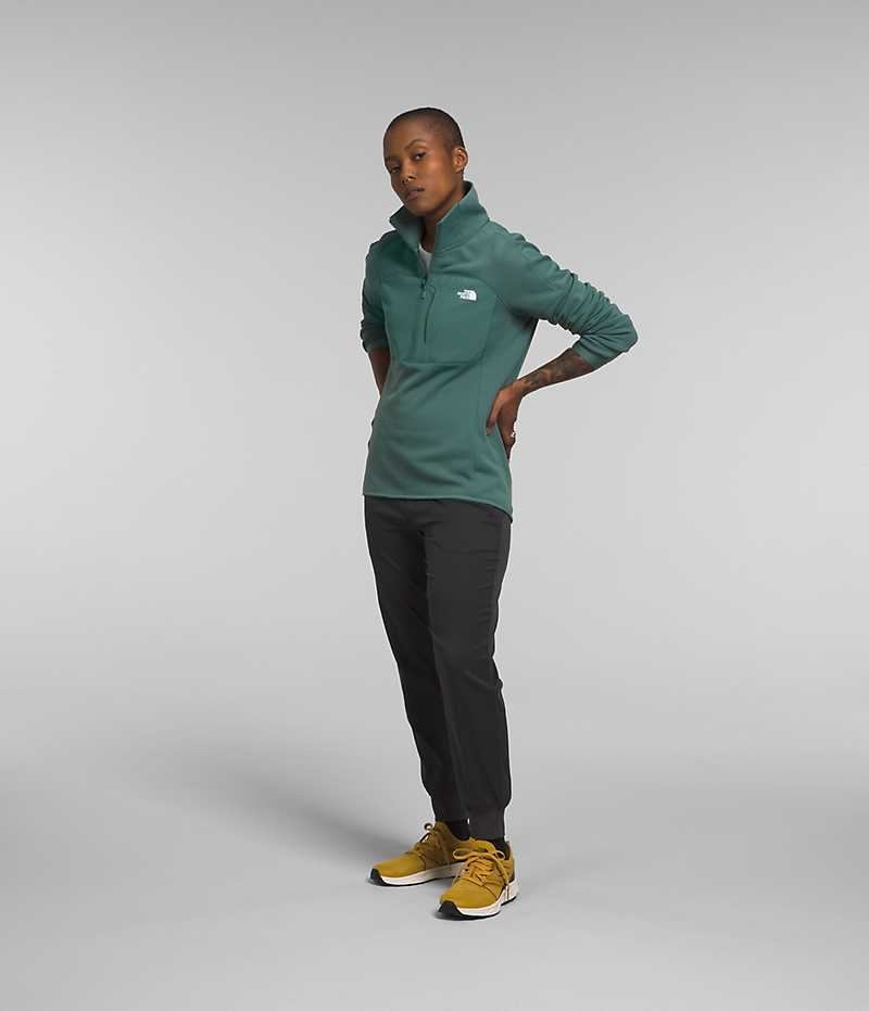 Sweatshirt The North Face Canyonlands High Altitude ½-Zip Femme Vert | FR KYGTC