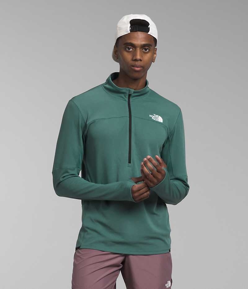 Sweatshirt The North Face Sunriser ¼-Zip Homme Vert | FR ZGEWQ