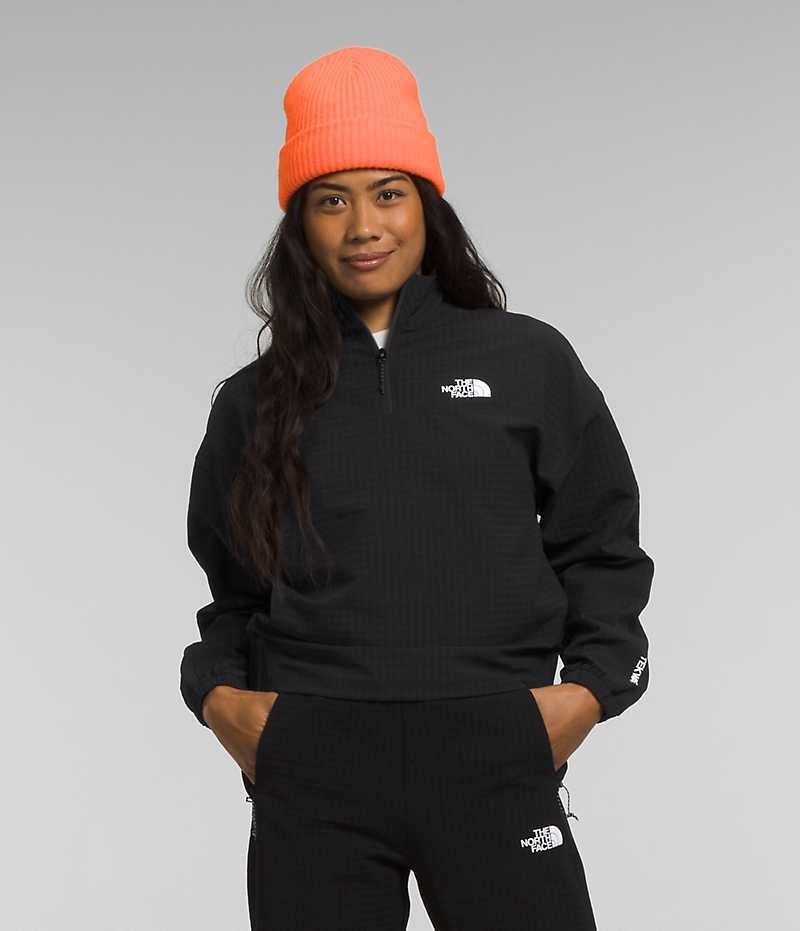 Sweatshirt The North Face Tekware™ Grid 1/4 Zip Femme Noir | FRANCE AHCBN