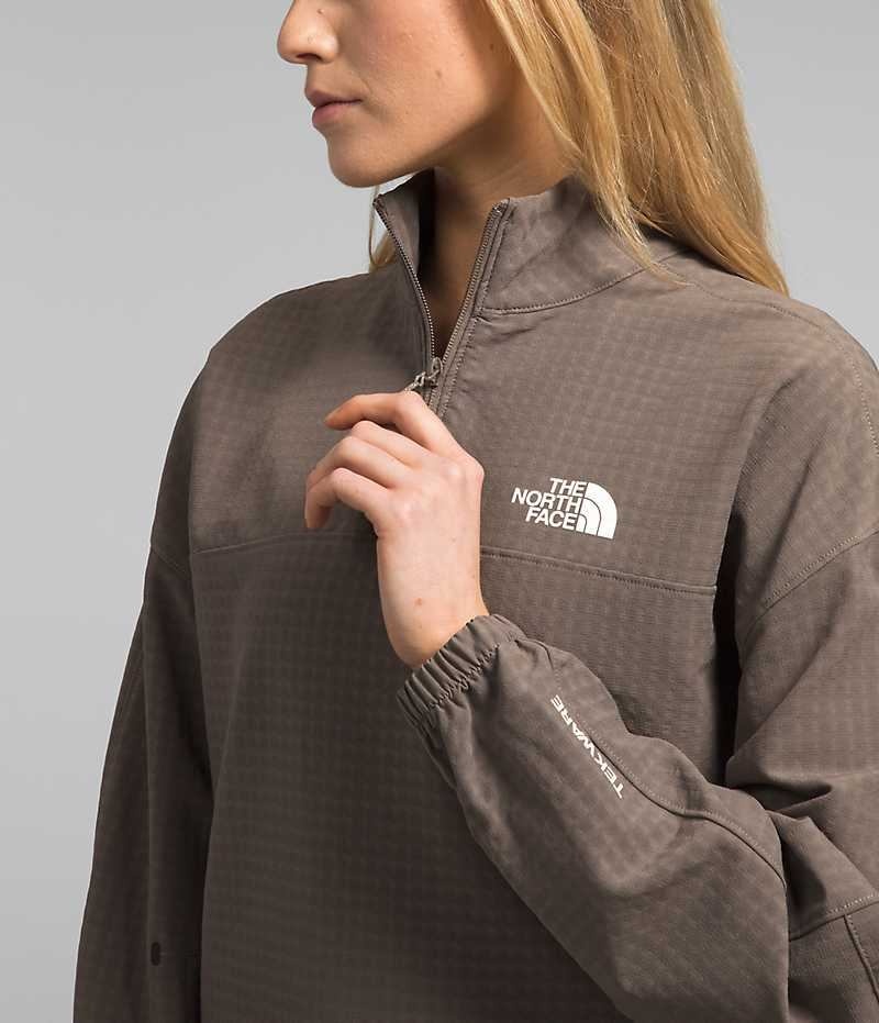 Sweatshirt The North Face Tekware™ Grid 1/4 Zip Femme Marron | FR YBQHD