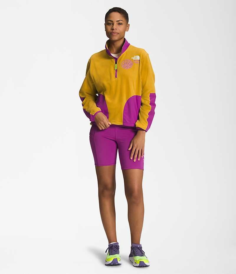Sweatshirt The North Face Trailwear Fantasy Ridge ½-Zip Femme Jaune Violette | FRANCE UBKLO