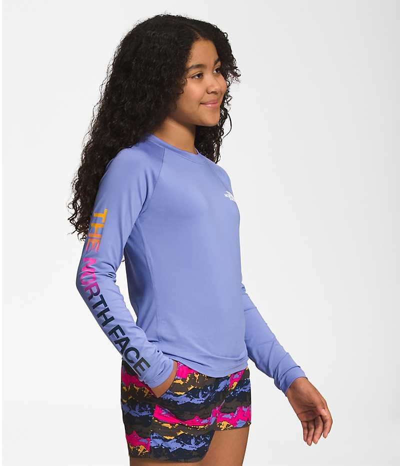 T-Shirt The North Face Amphibious Long Sleeve Sun Fille Bleu | PARIS CLAZR
