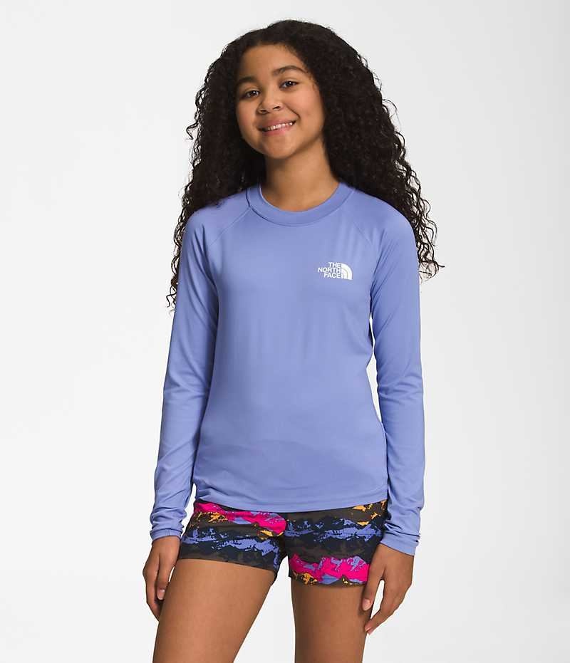 T-Shirt The North Face Amphibious Long Sleeve Sun Fille Bleu | PARIS CLAZR