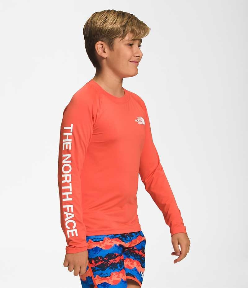 T-Shirt The North Face Amphibious Long Sleeve Sun Garcon Orange | FRANCE FIGJO