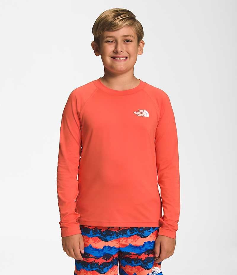 T-Shirt The North Face Amphibious Long Sleeve Sun Garcon Orange | FRANCE FIGJO