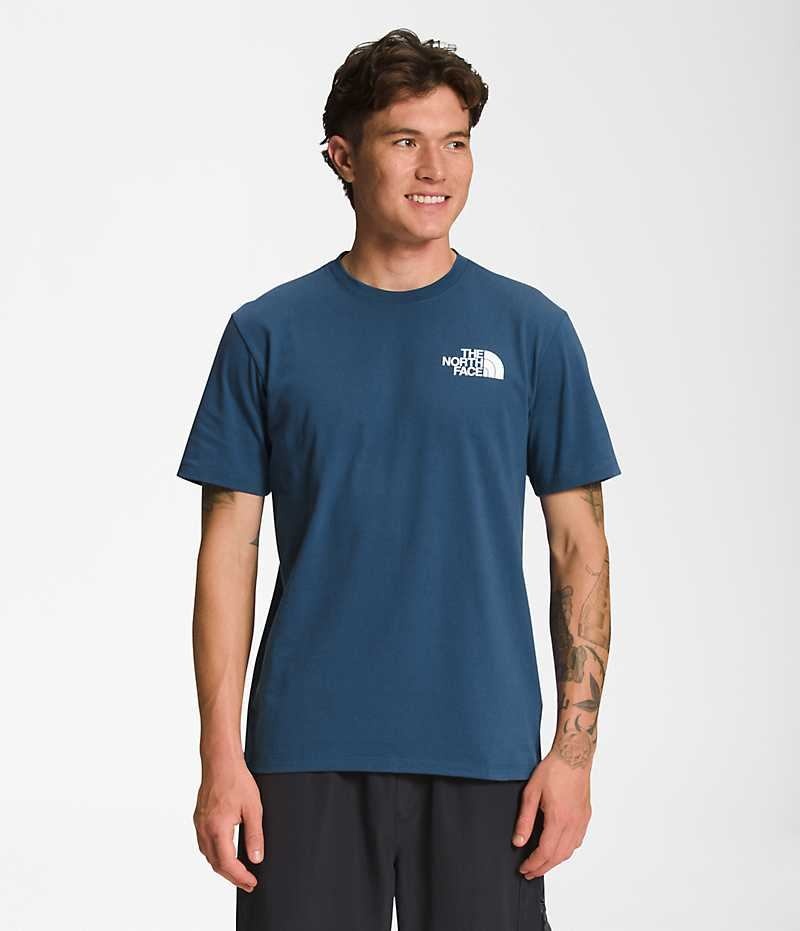 T-Shirt The North Face Corta Sleeve Box NSE Homme Bleu | PARIS KQBZR