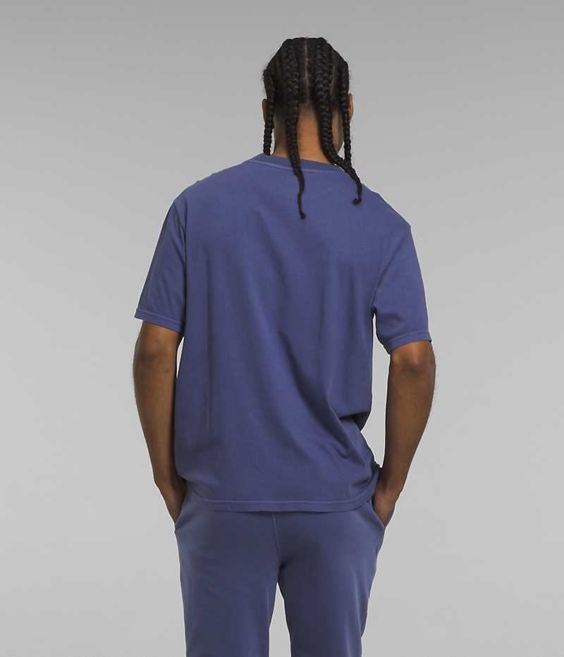 T-Shirt The North Face Corta Sleeve Garment Dye Homme Bleu | PARIS YQJBO