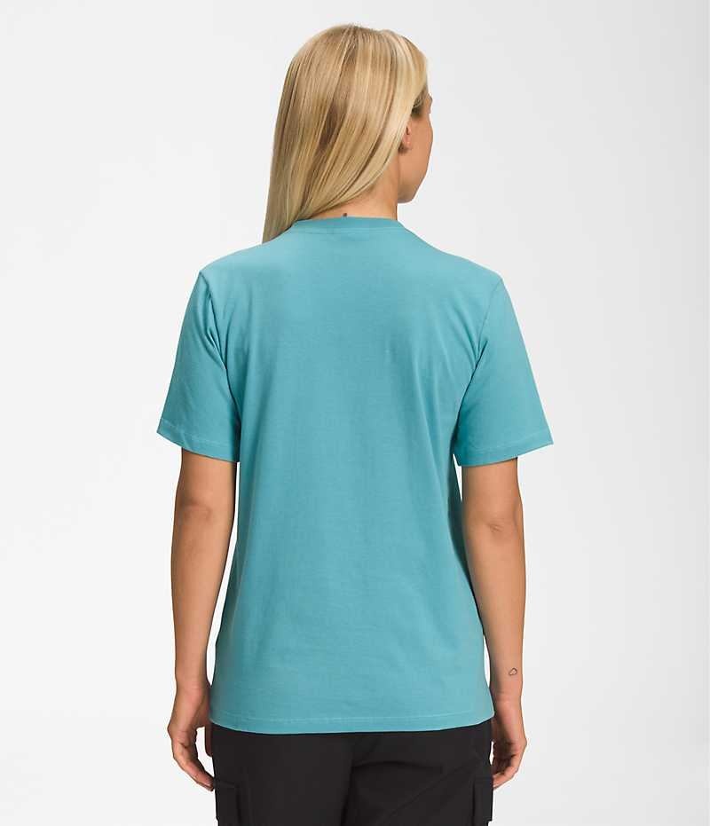 T-Shirt The North Face Corta Sleeve Half Dome Femme Turquoise | FR AOBGF