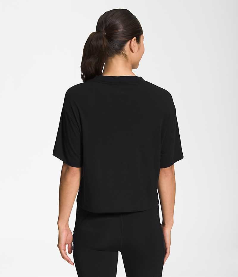 T-Shirt The North Face Corta Sleeve Half Dome Crop Femme Noir | PARIS UCFVN