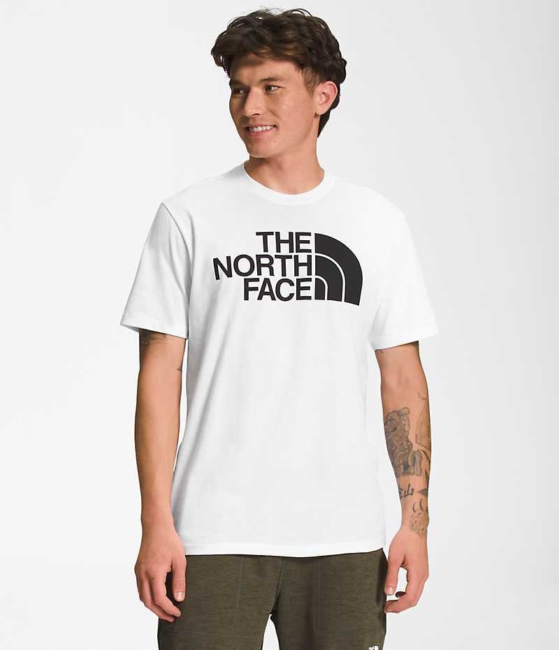 T-Shirt The North Face Corta Sleeve Half Dome Homme Blanche | PARIS NHTSJ