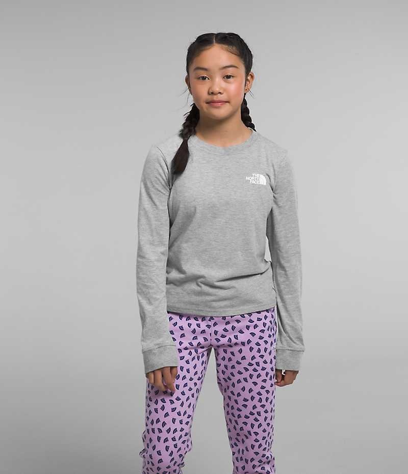 T-Shirt The North Face Long Sleeve Graphique Fille Grise Clair | FR CYNPA