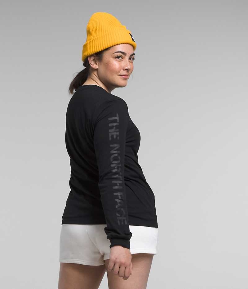 T-Shirt The North Face Long Sleeve Sleeve Hit Graphique Femme Noir | PARIS UIKFQ