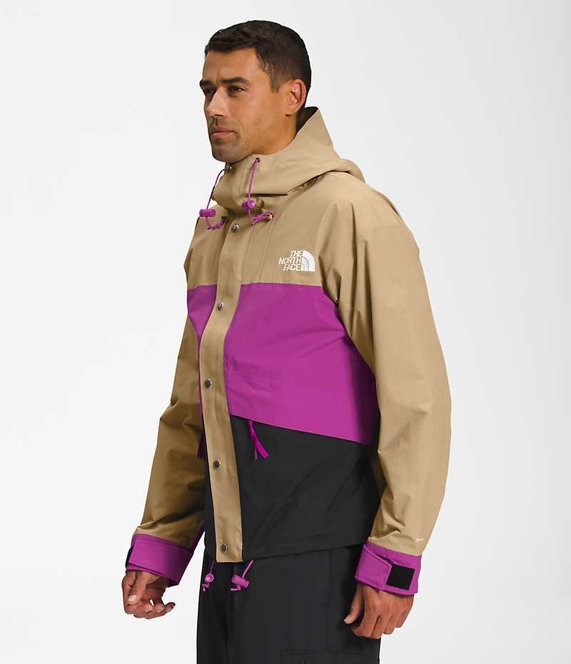 Veste Imperméable The North Face 86 Retro Mountain Homme Kaki Violette Noir | FRANCE PSMVO