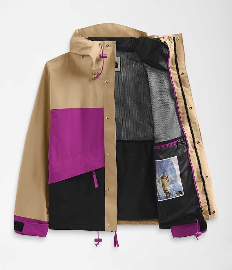 Veste Imperméable The North Face 86 Retro Mountain Homme Kaki Violette Noir | FRANCE PSMVO