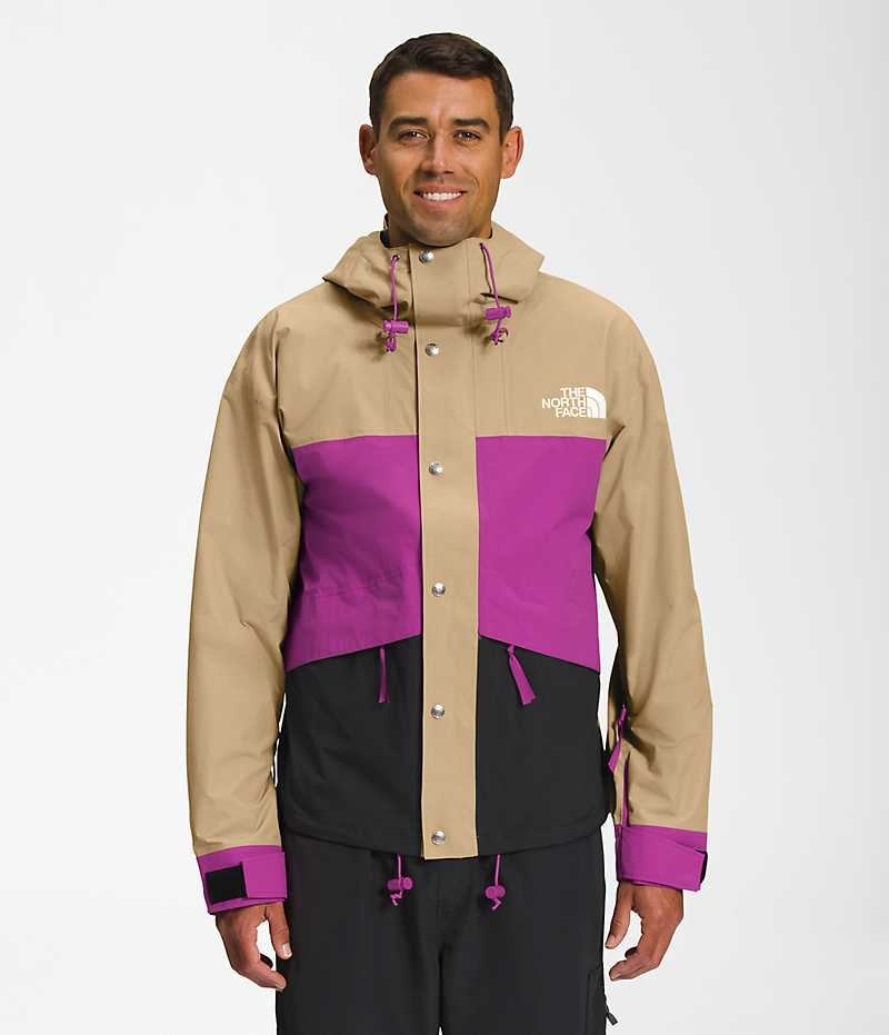Veste Imperméable The North Face 86 Retro Mountain Homme Kaki Violette Noir | FRANCE PSMVO