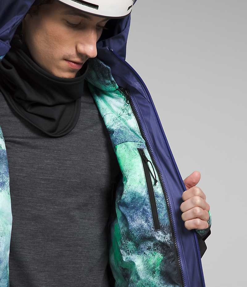 Veste À Capuche The North Face ThermoBall™ Eco Snow Triclimate® Homme Bleu Noir | PARIS SXJMR