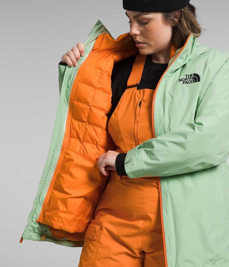 Vestes Isolées The North Face Plus ThermoBall™ Eco Snow Triclimate® Femme Menthe | FRANCE JKWEC