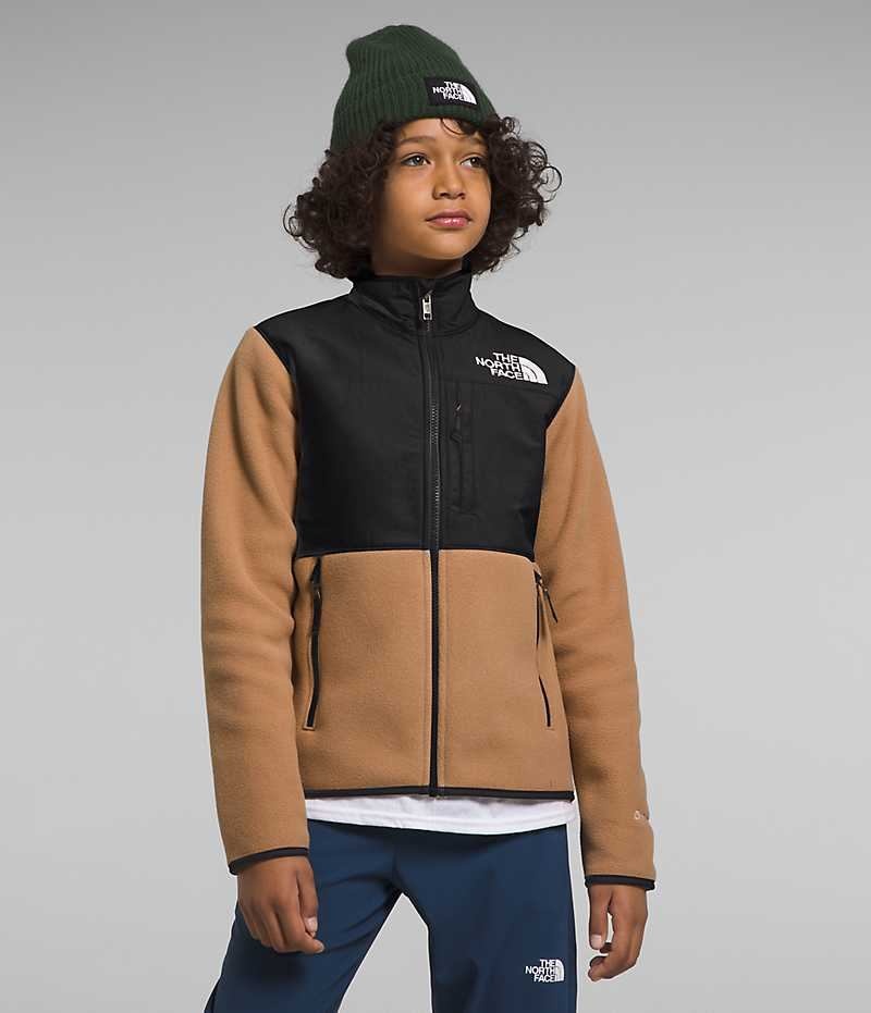Vestes Polaires The North Face Denali Garcon Kaki Noir | PARIS YMWPC