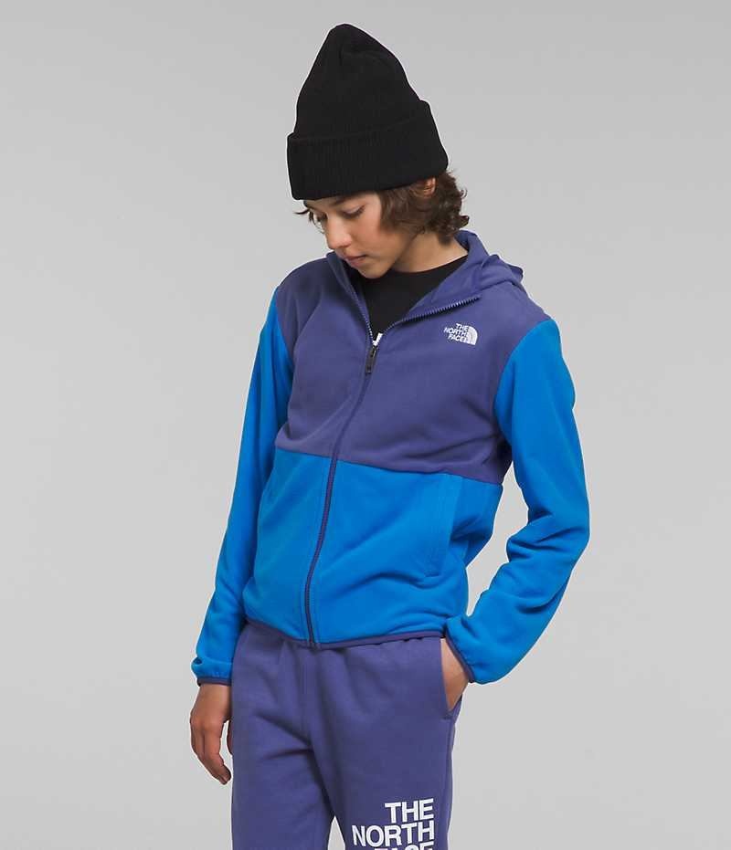 Vestes Polaires The North Face Glacier Full-Zip Encapuchonné Garcon Bleu | PARIS EKBYF