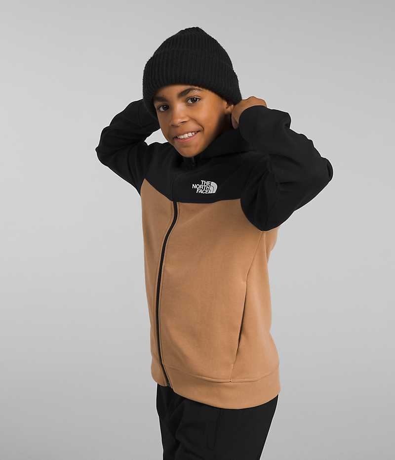 Vestes Polaires The North Face TNF™ Tech Full-Zip Hoodie Garcon Kaki Noir | FRANCE FBUHV