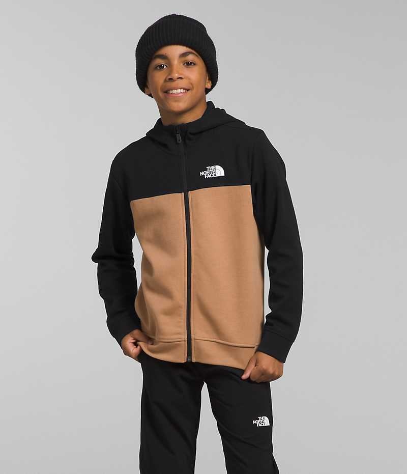 Vestes Polaires The North Face TNF™ Tech Full-Zip Hoodie Garcon Kaki Noir | FRANCE FBUHV